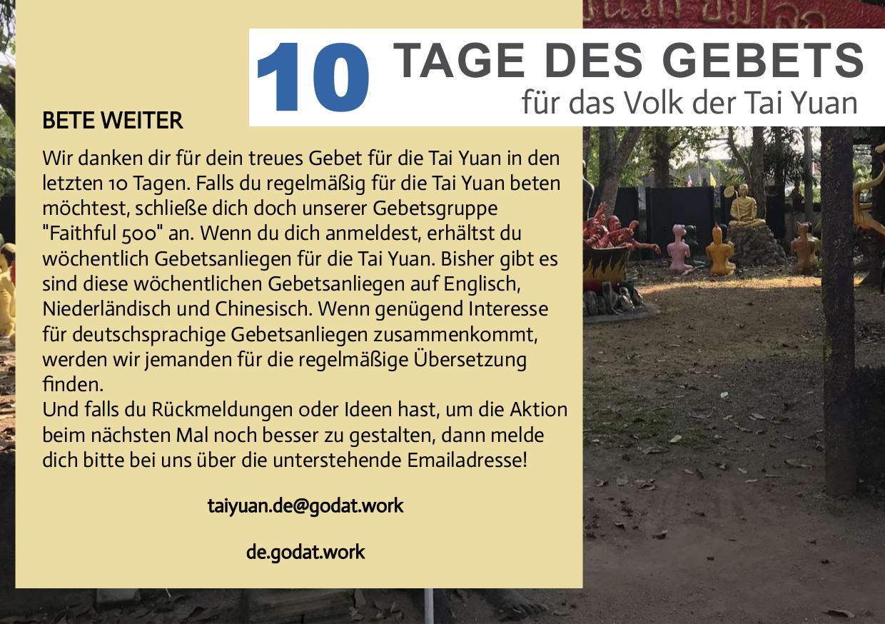 Bete weiter